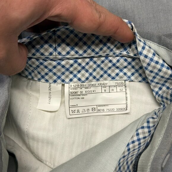 Pal Zileri Chinos 100% Cotton Mens Pants Grey 34x31 - Picture 7 of 13